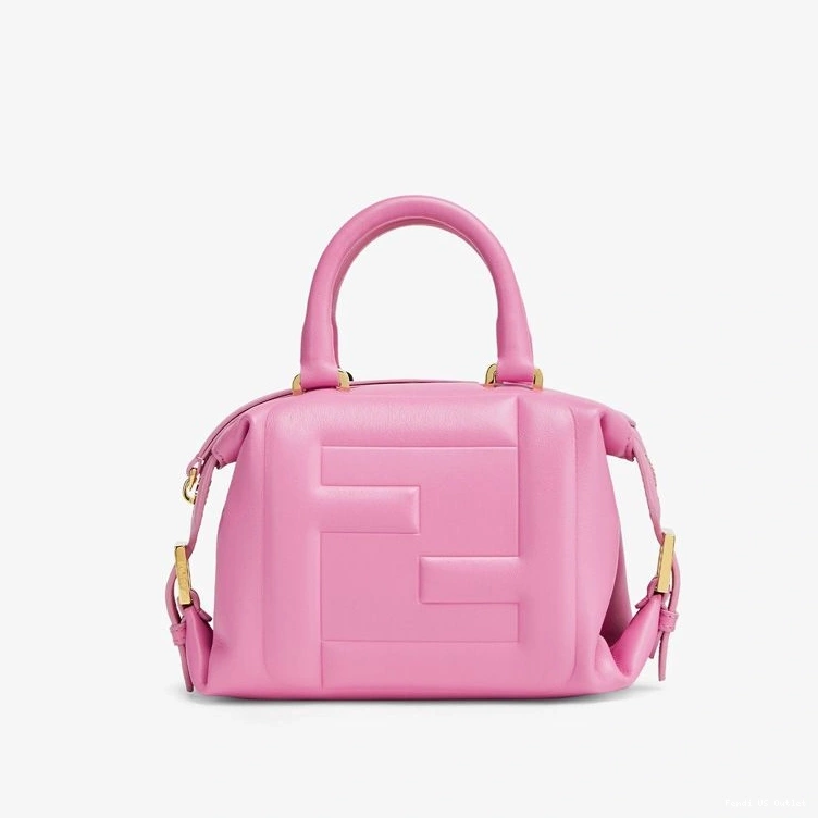 HOT Pink Nappa Fendi Mini FF Bag In Cube Leather 0721